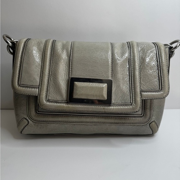 Banana Republic Handbags - Banana Republic Elegant Gray Leather Shoulder Bag